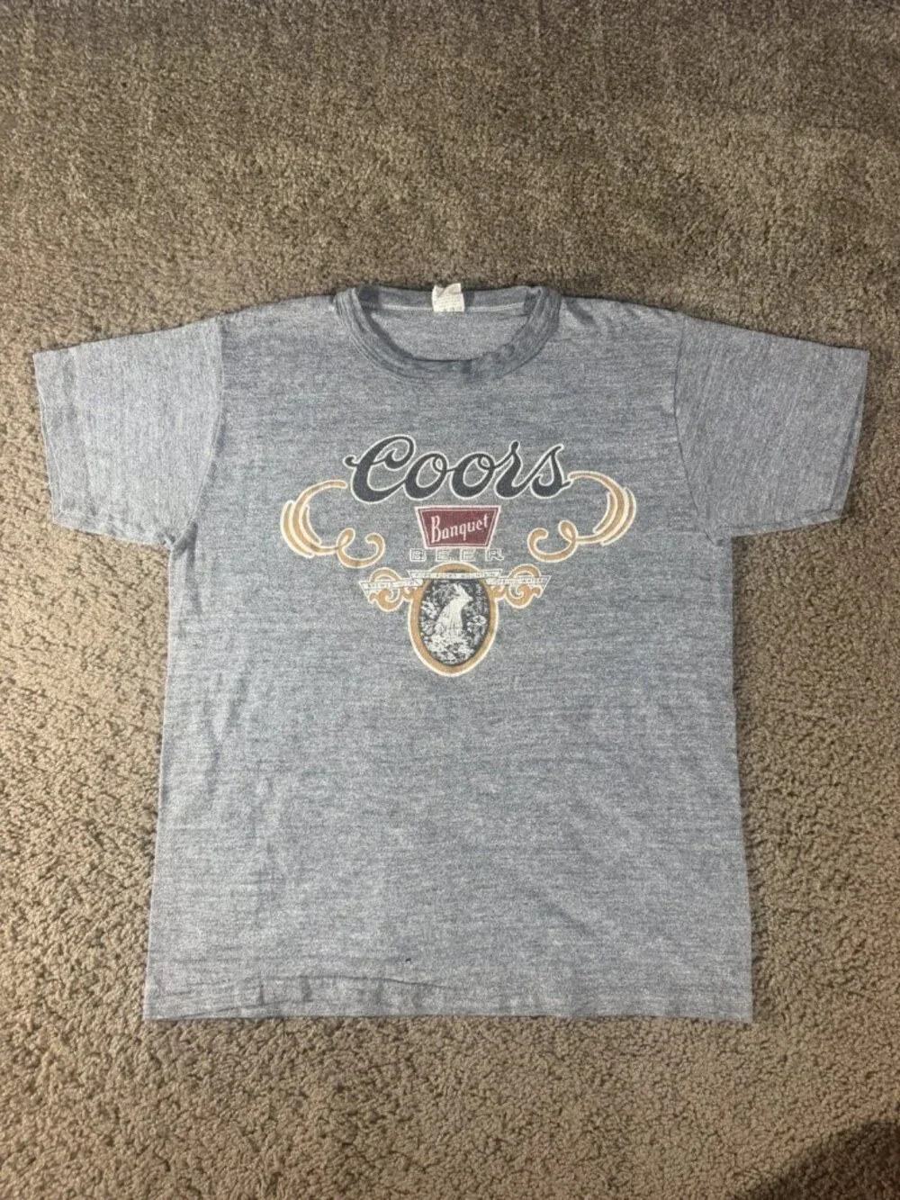 Vintage 1980s Coors Banquet Beer T-Shirt Jerzees Medium Original USA Graphic